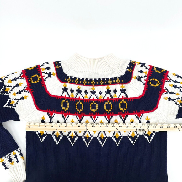 VTG 80s JcPenney Womens Sweater Medium Fair Isle Nordic Holiday Retro Ski - Picture 5 of 7